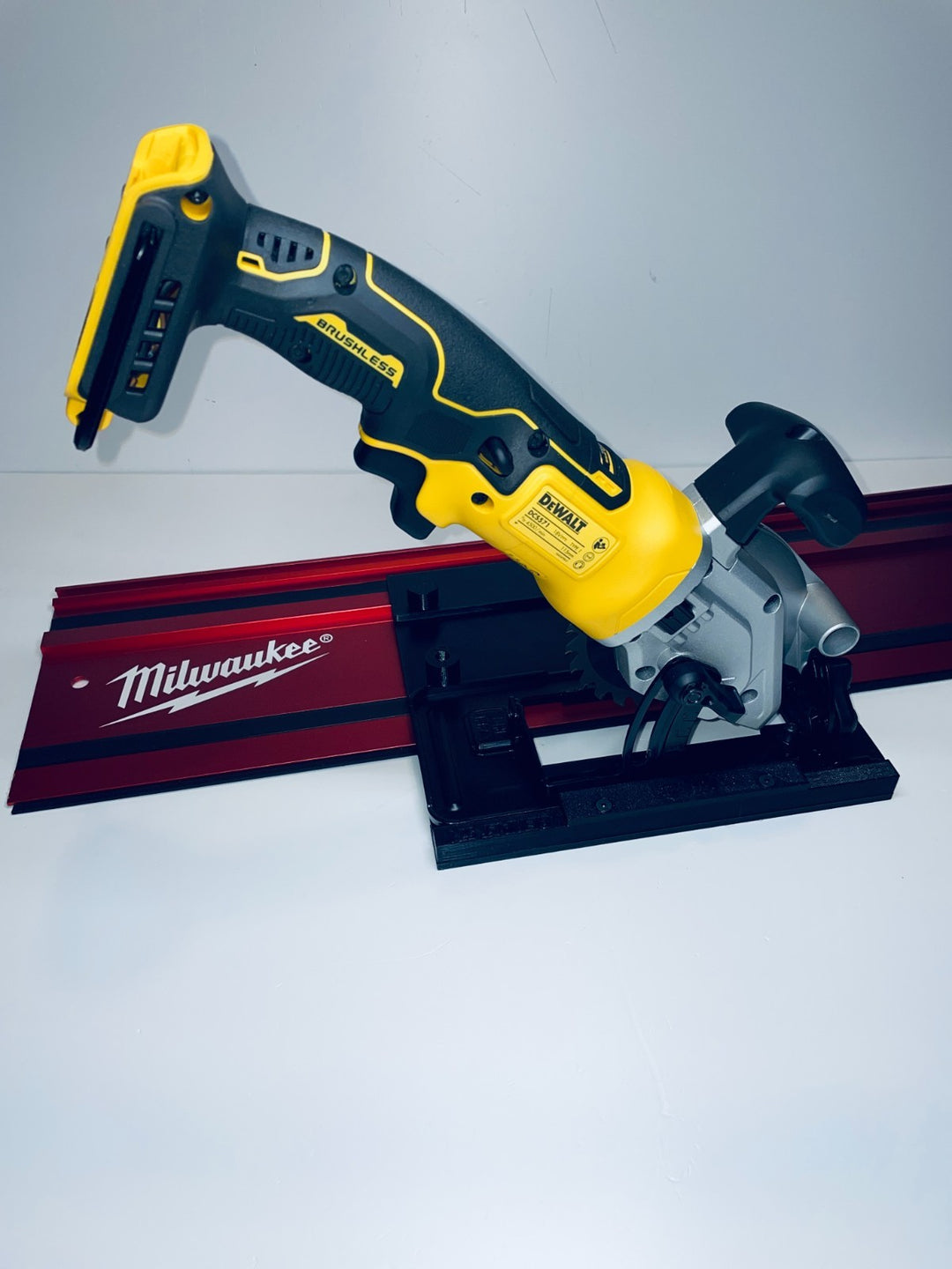 DeWalt DCS571 Left-Hand Guide Rail Adapter for Track Saws | Zero-Play Adjustable Slider