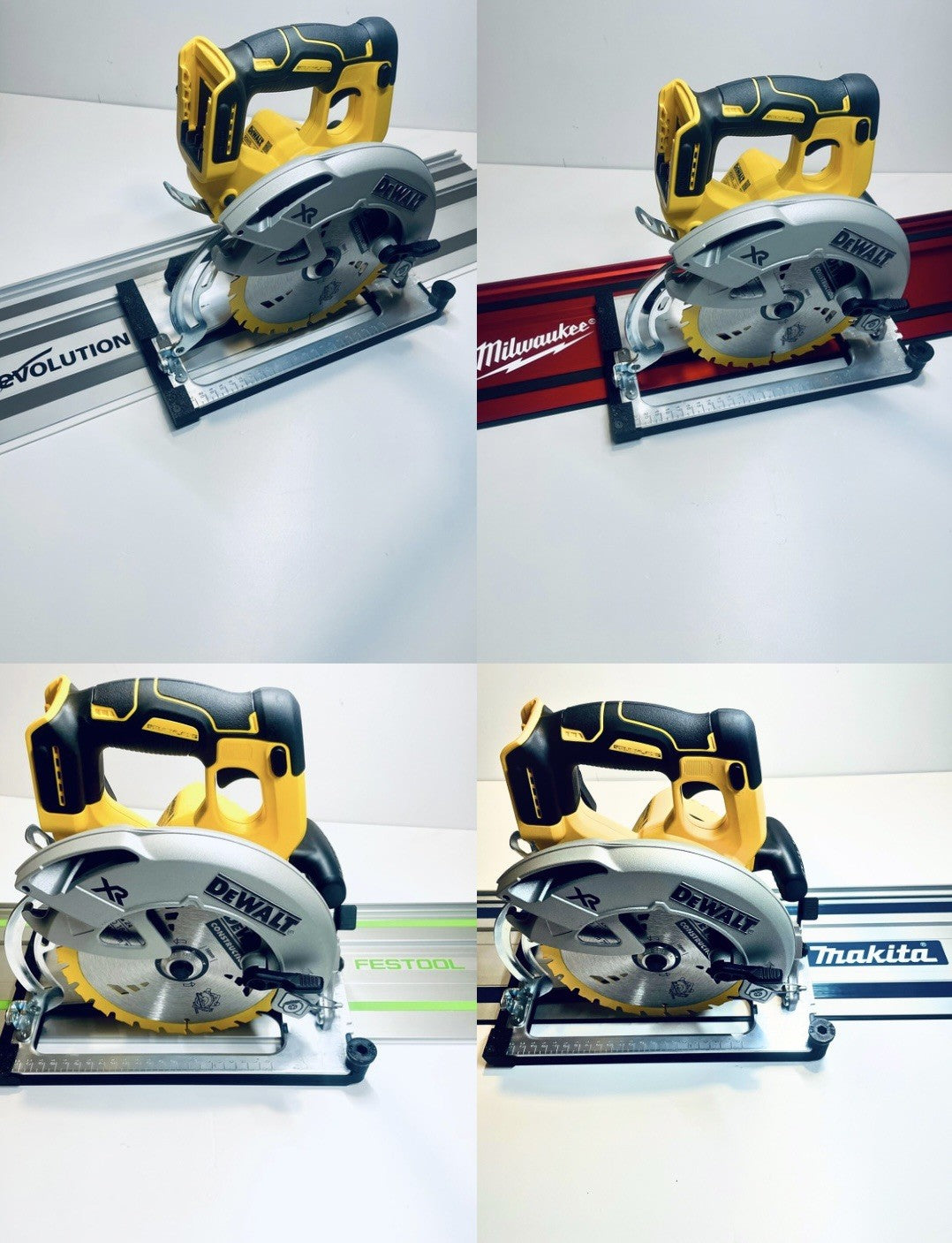 DeWalt DCS570 DWE575 DCS575 DCS578 DCS573 DCS574 Angle Cutting Guide Rail Adapter Base for Makita, Festool, Milwaukee &amp; Evolution Guide Rails
