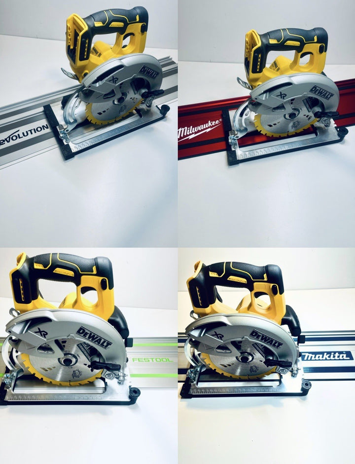 DeWalt DCS570 DWE575 DCS575 DCS578 DCS573 DCS574 Angle Cutting Guide Rail Adapter Base for Makita, Festool, Milwaukee &amp; Evolution Guide Rails