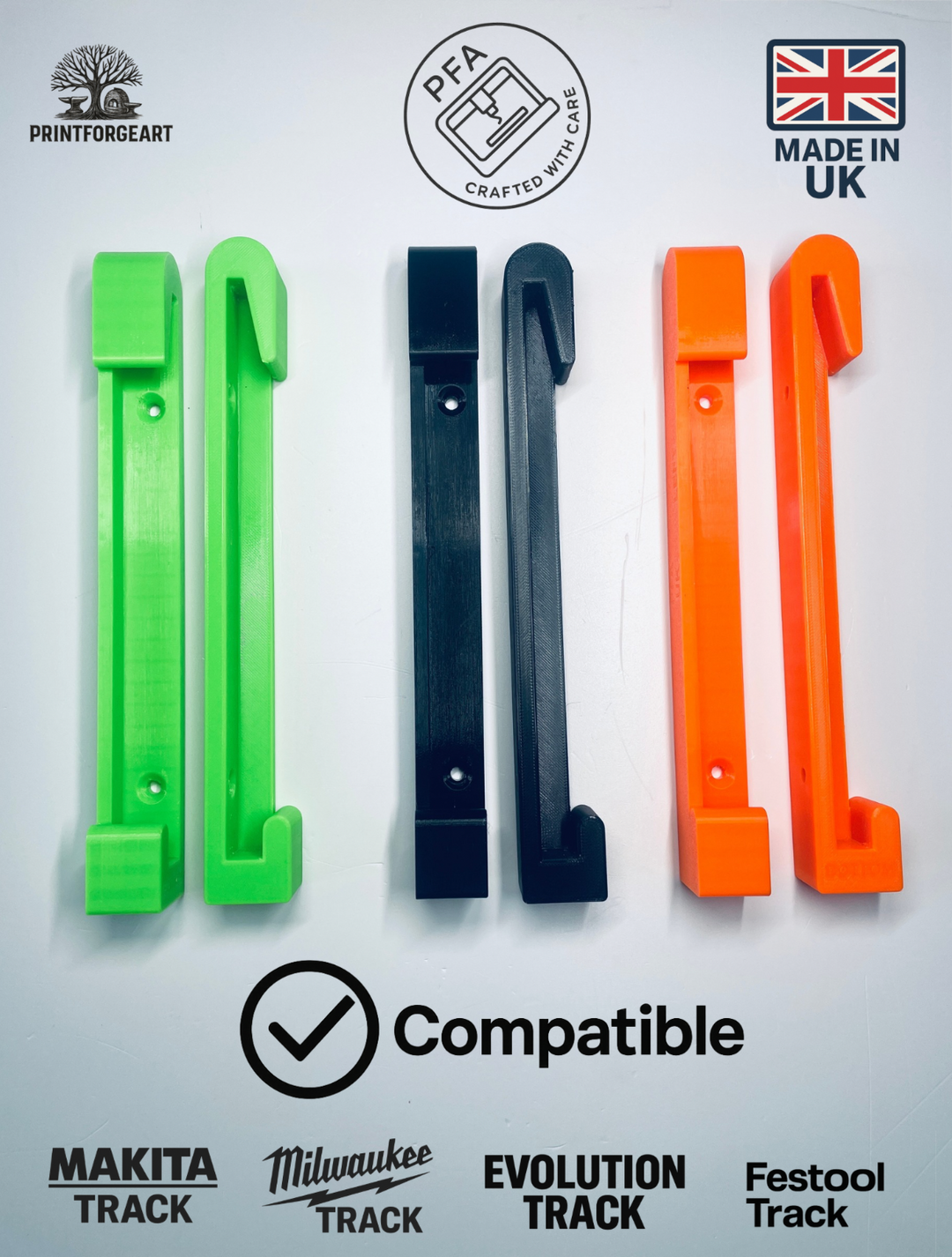 The Pair Of Guide Rail Plunge Saw Track Wall Mounting Brackets Workshop Van