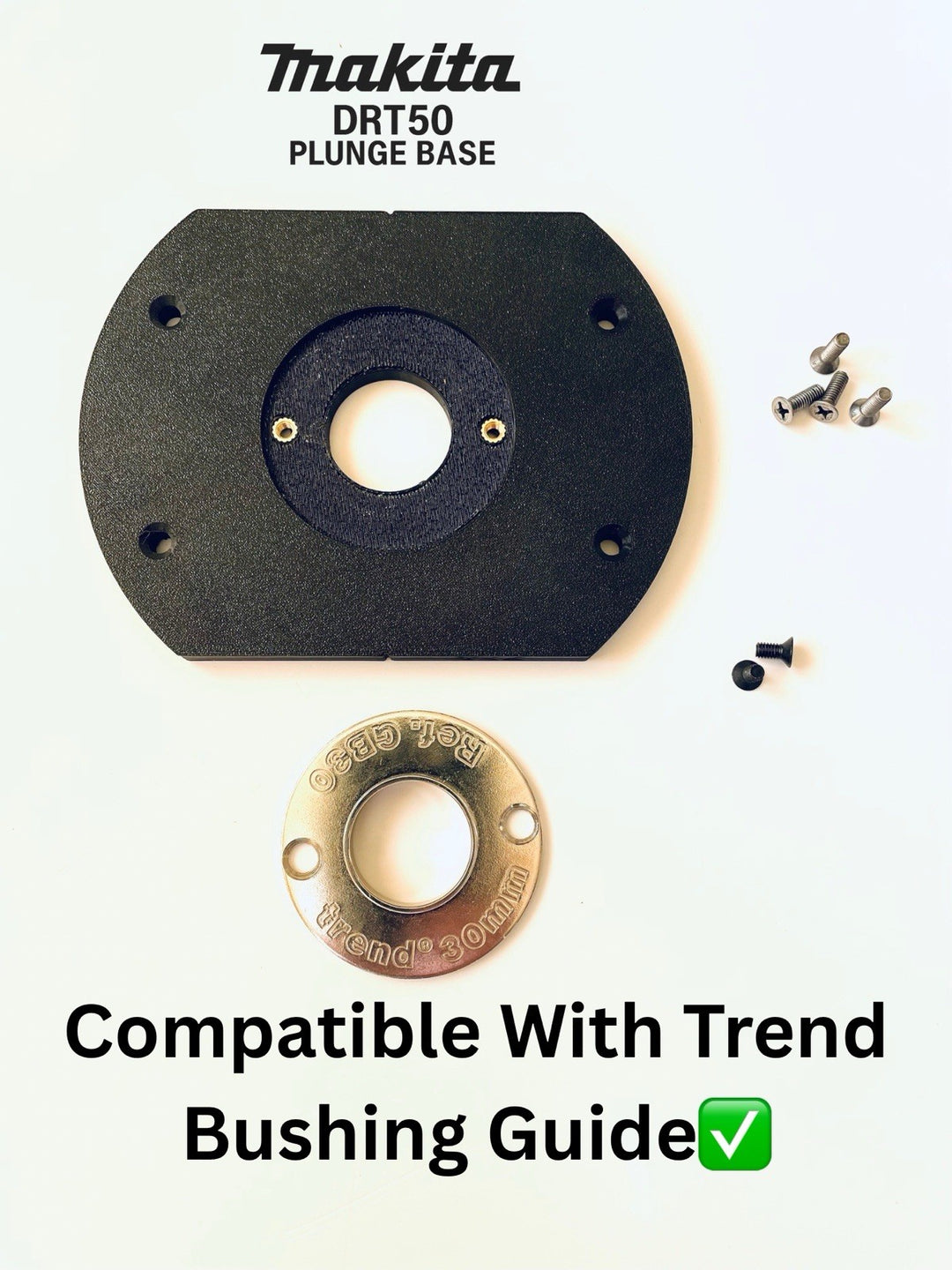 Makita Router DRT50 18v RT0700 Plunge Sub Base Plate Guide Bush Adaptor
