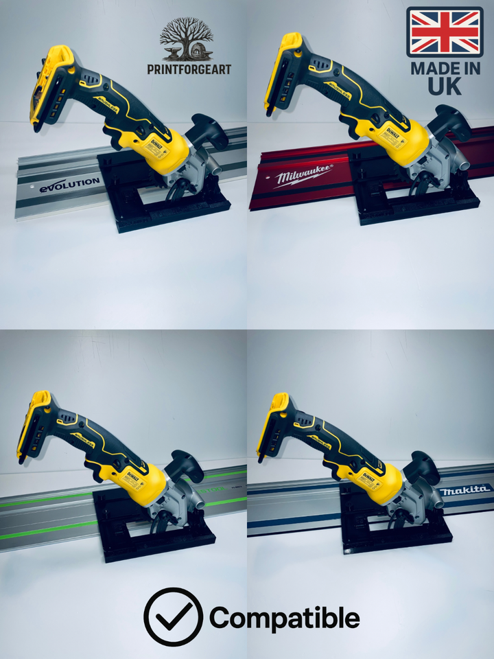 DeWalt DCS571 Left-Hand Guide Rail Adapter for Track Saws | Zero-Play Adjustable Slider