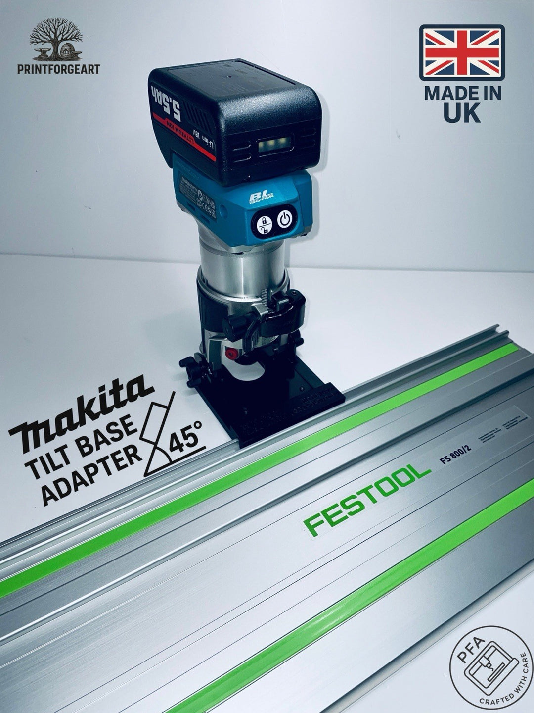 Makita DRT50 RT0700 RT0702 Tilt Base Adapter  Festool Guide Rail Track