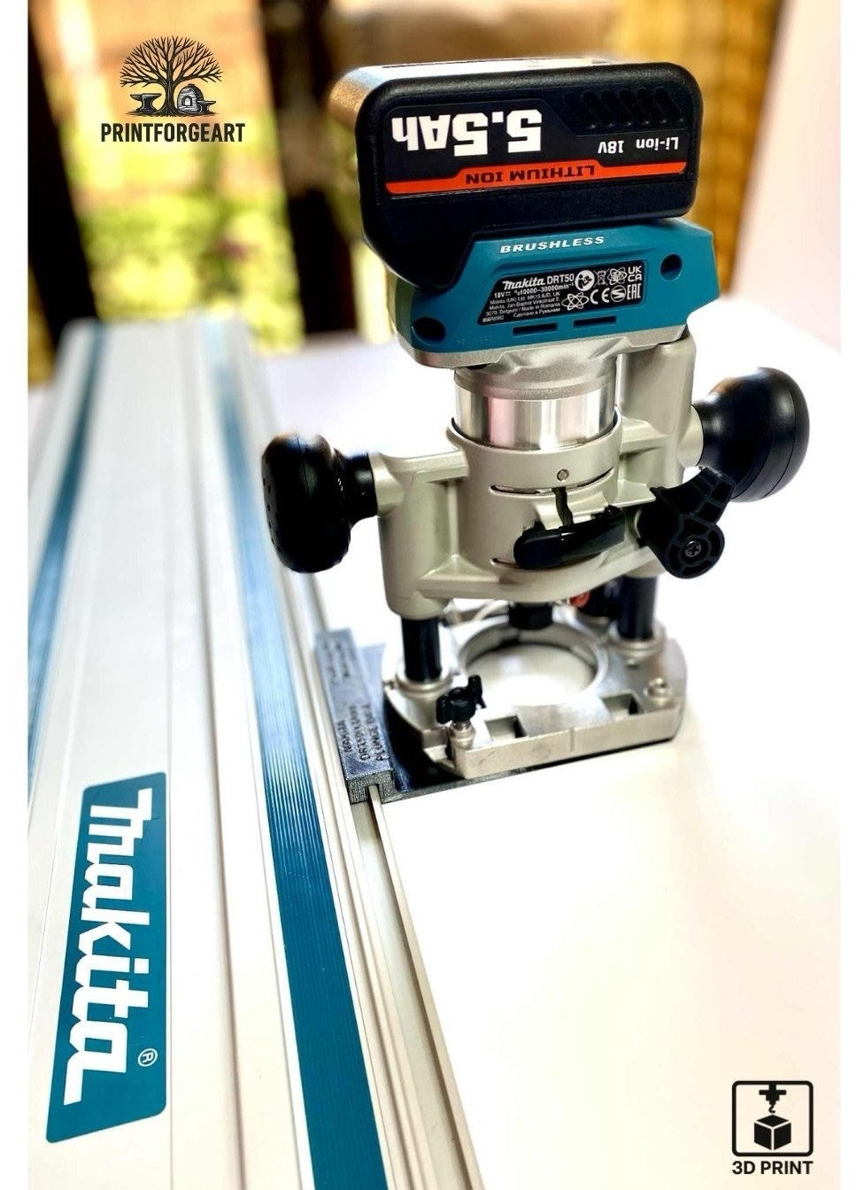 Makita Plunge Base Adapter  for DRT50 / RT0700 / RT0701 /   Routers Makita Rail