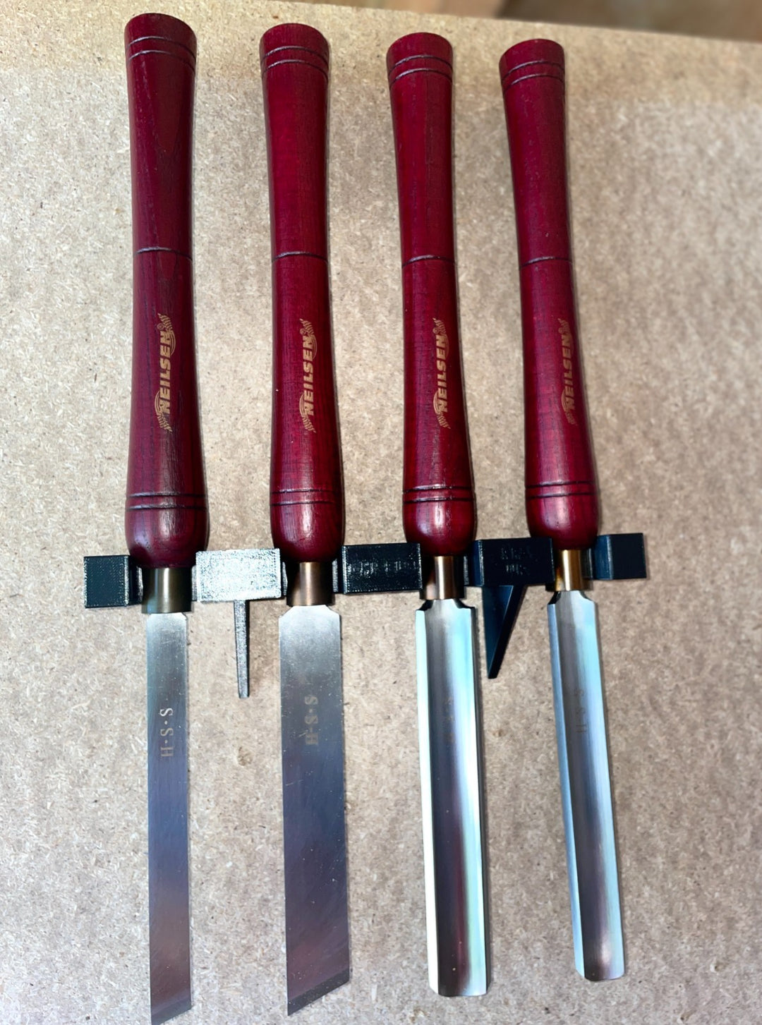 4 Slot Woodturning Chisel Wall Hanger Holder 20mm and 25mm Tool Organizer