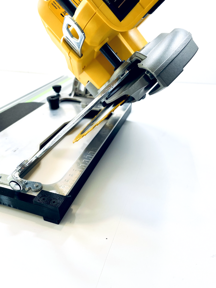 DeWalt DCS570 DWE575 DCS575 DCS578 DCS573 DCS574 Angle Cutting Guide Rail Adapter Base for Makita, Festool, Milwaukee &amp; Evolution Guide Rails