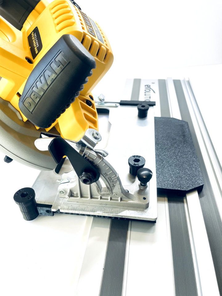 DeWalt DCS570 DWE575 DCS575 DCS578 DCS573 DCS574 Angle Cutting Guide Rail Adapter Base for Makita, Festool, Milwaukee &amp; Evolution Guide Rails
