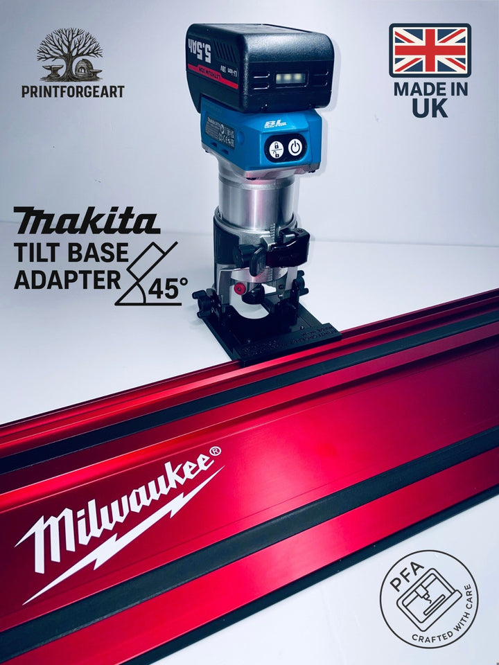 Makita DRT50 RT0700 RT0702 Tilt Base Adapter  Milwaukee Guide Rail Track