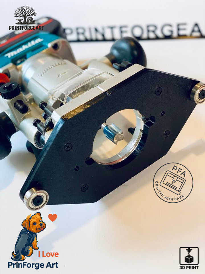 Router Plunge Sub Base Plate With Two Bearings Compatible To Makita DRT50 RT0700