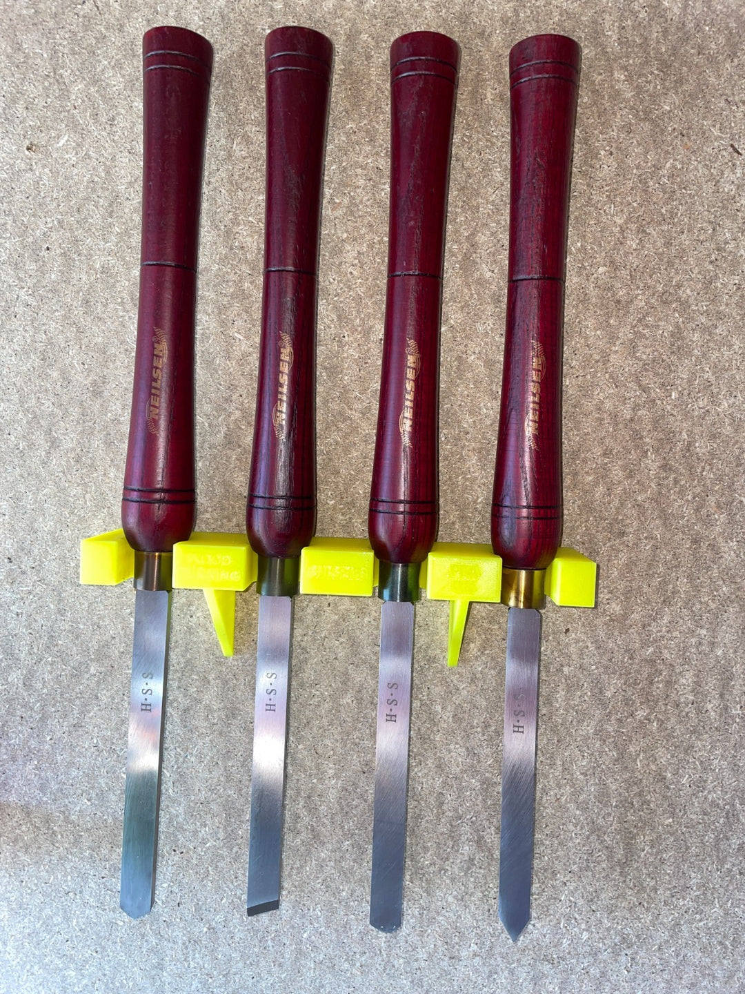 4 Slot Woodturning Chisel Wall Hanger Holder 20mm and 25mm Tool Organizer