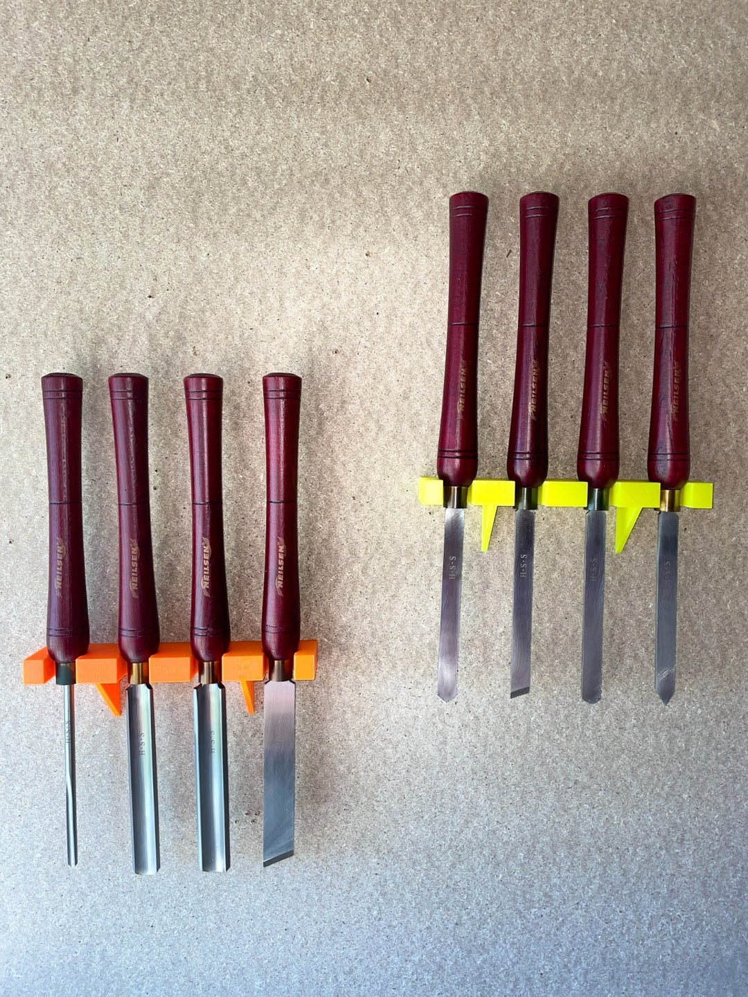 4 Slot Woodturning Chisel Wall Hanger Holder 20mm and 25mm Tool Organizer