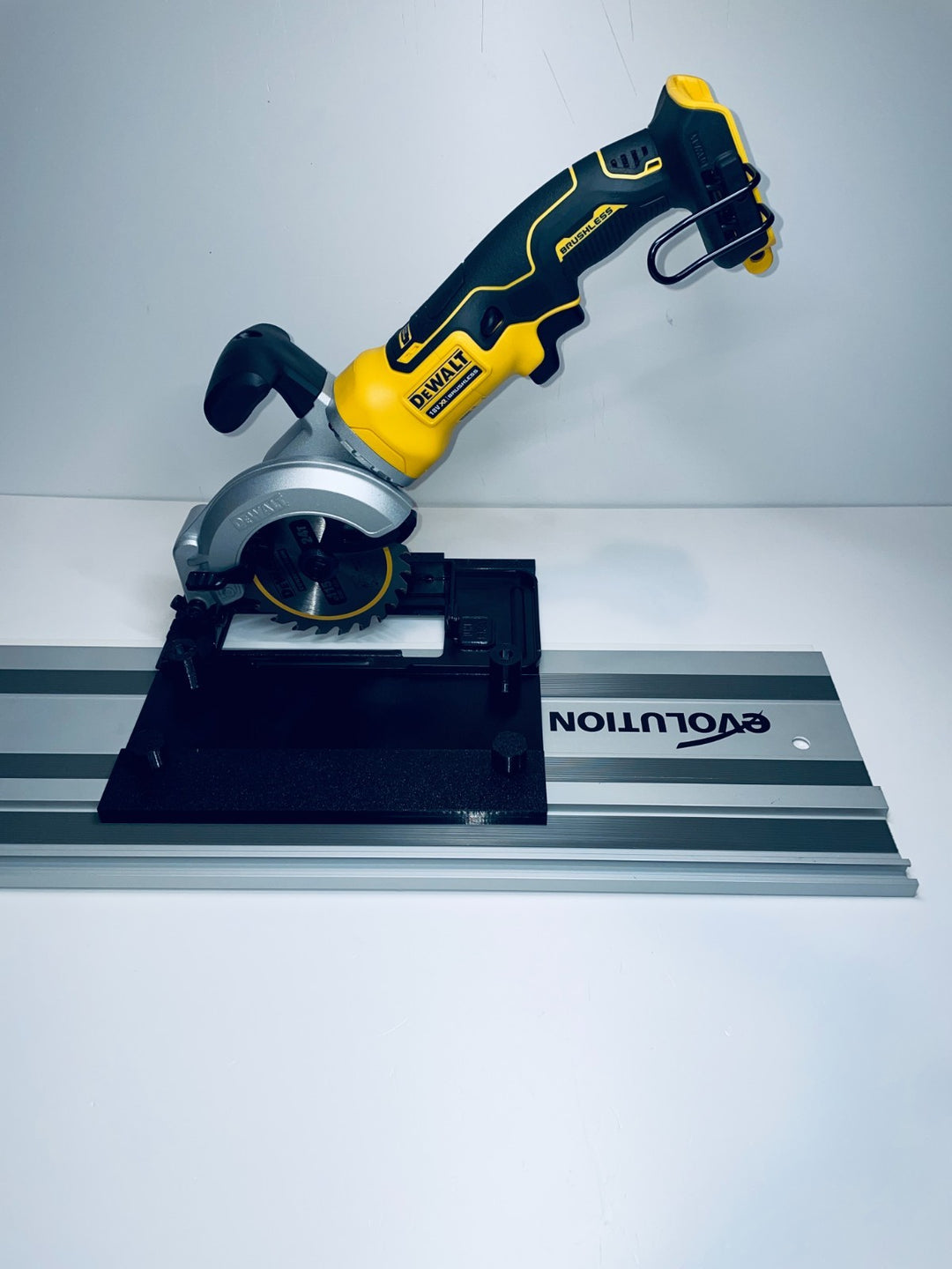 DeWalt DCS571 Left-Hand Guide Rail Adapter for Track Saws | Zero-Play Adjustable Slider