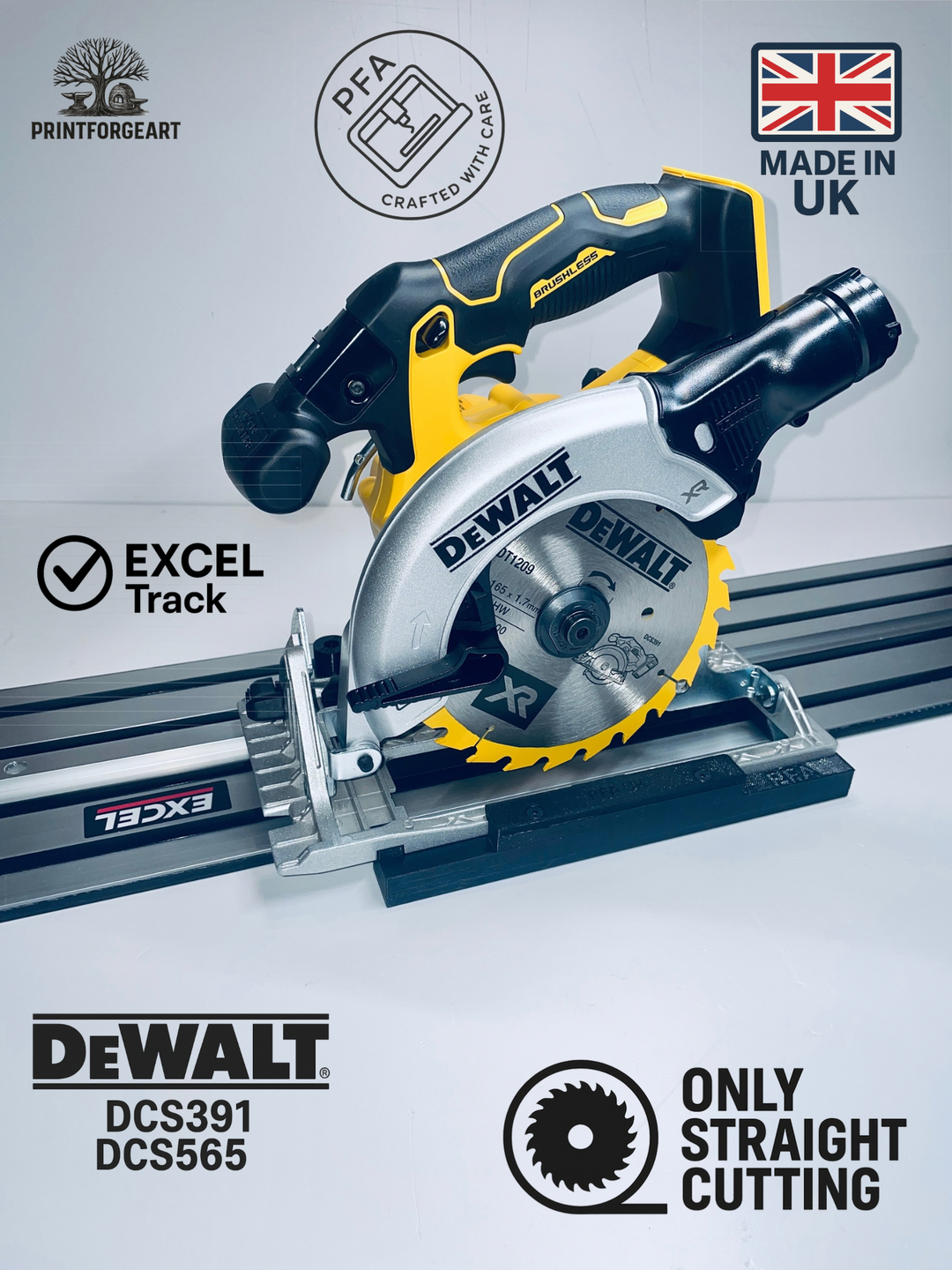 DeWalt DCS391 &amp; DCS565 Guide Rail Adapter for Excel Guide Rail System