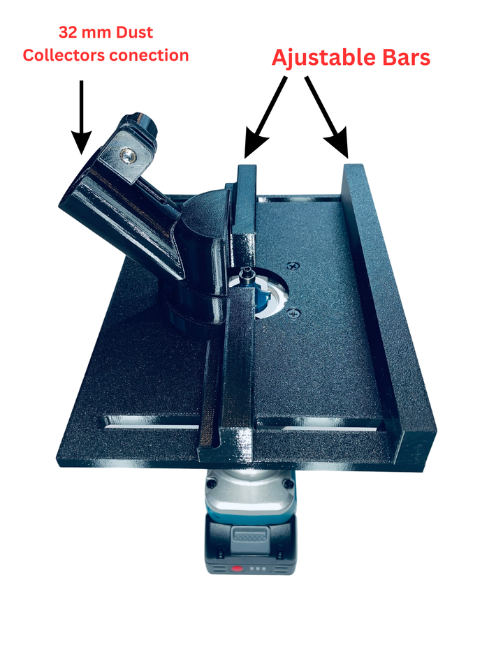 Makita DRT50 Router Adjustable Edge Guide Fence with 32mm Dust Colector Conector