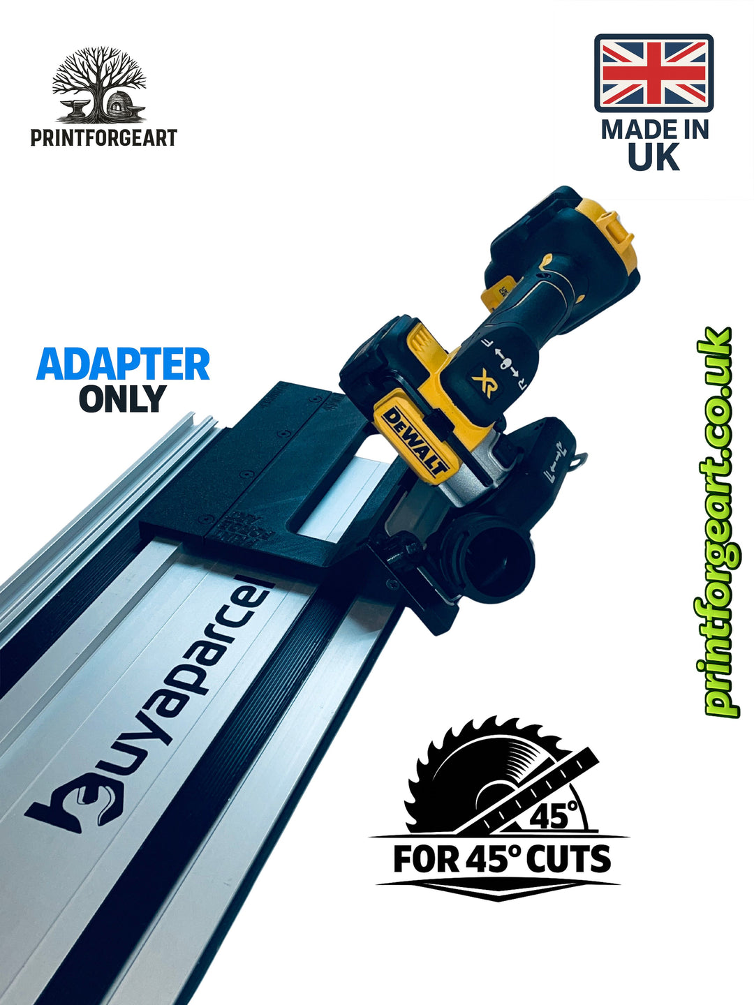 DeWalt DCS438 45° Angle Tile Adapter Base | Compatible with Buyaparcel Guide Rails