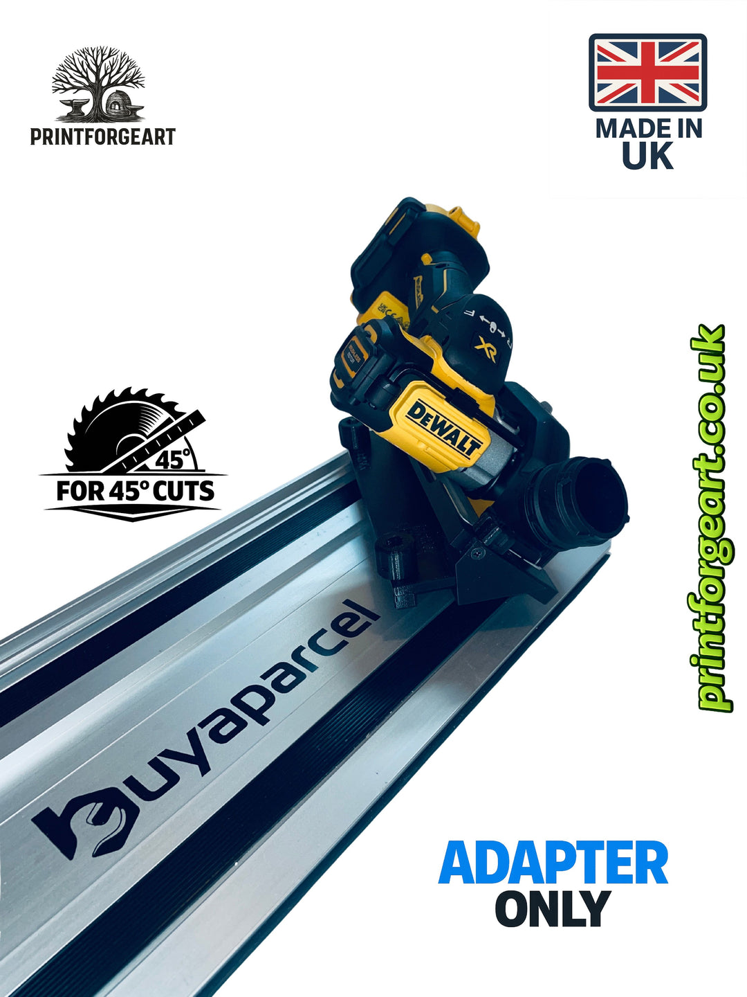 DeWalt DCS438 Reverse-Side 45° Angle Tile Adapter Base | Compatible with Buyaparcel Guide Rails