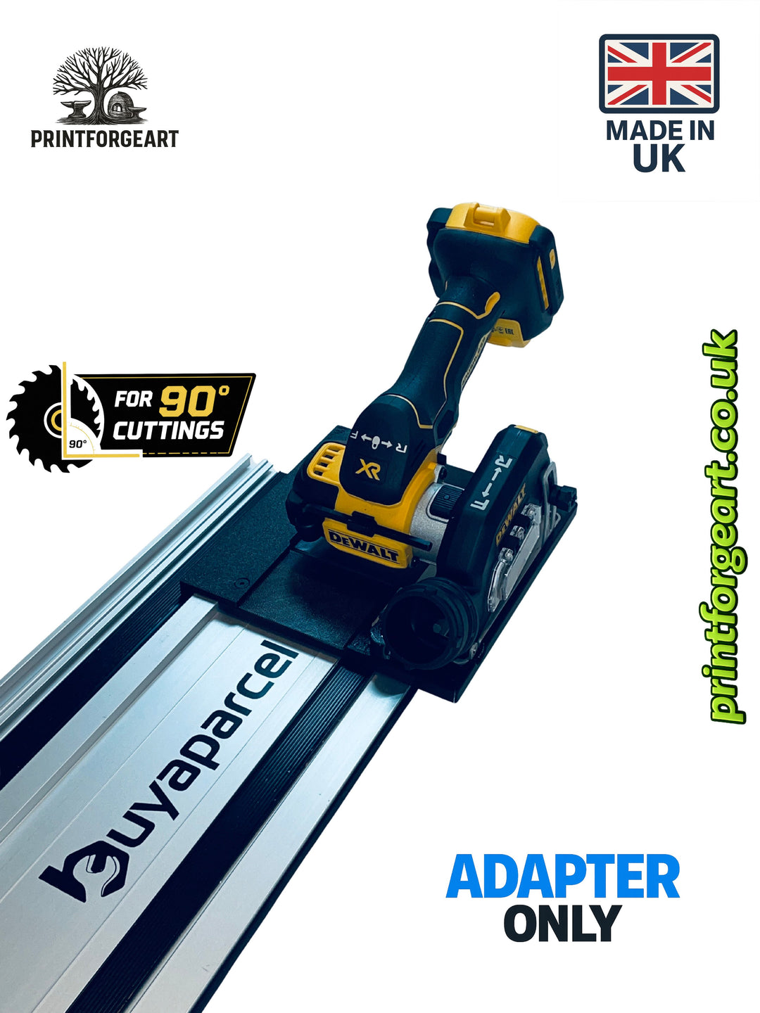 DeWalt DCS438 90° Straight Tile Adapter Base | Compatible with Buyaparcel Guide Rails