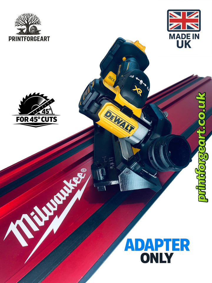 DeWalt DCS438 Reverse-Side 45° Angle Tile Adapter Base | Compatible with Milwaukee Guide Rails