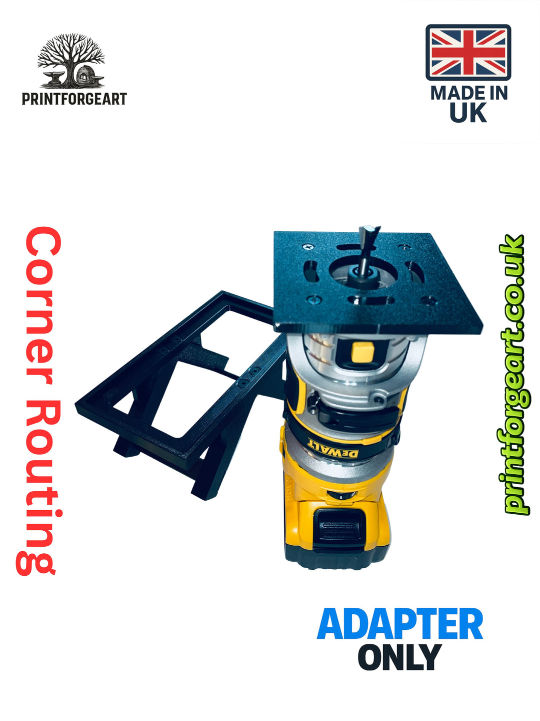 Corner Inlay Jig for DeWalt DCS600 Router Trimmer – Decorative Corner Slot Cutting Tool