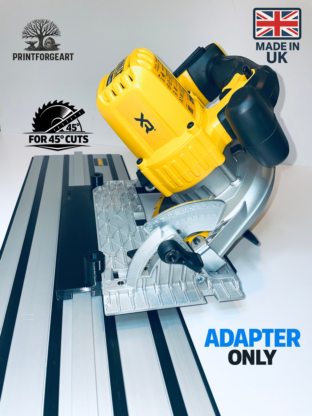 DeWalt DCS391 &amp; DCS565 Guide Rail Adapter for DeWalt Guide Rails - 45° Angle Cutting Version
