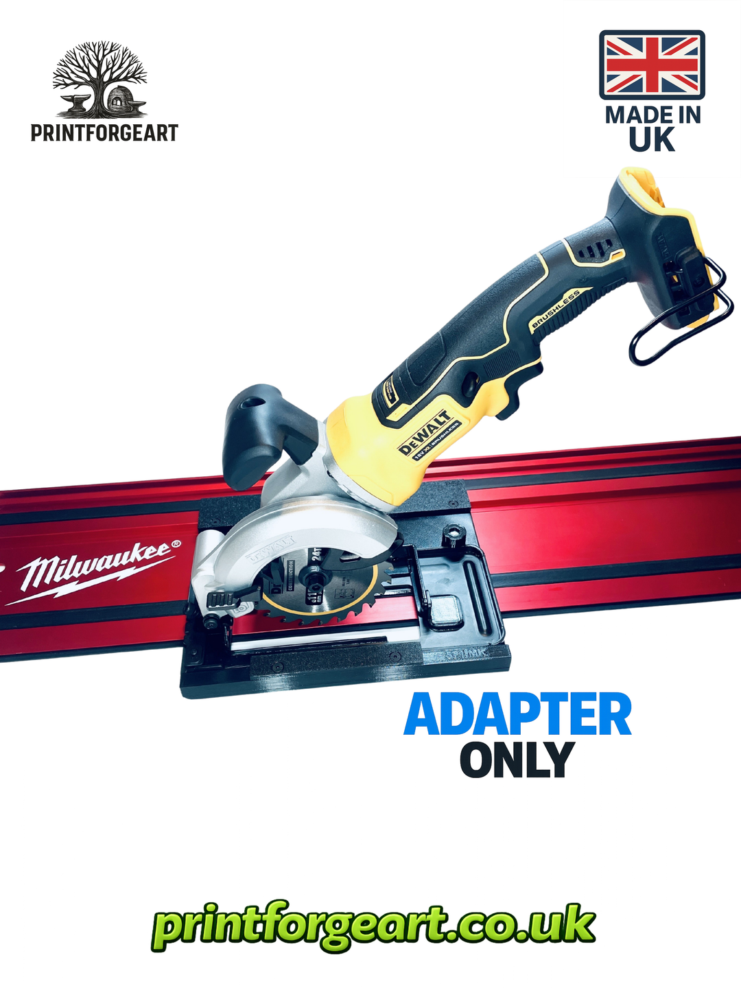 Dewalt DCS571 Guide rail Adapter Base for Milwaukee  Guide Rail Track