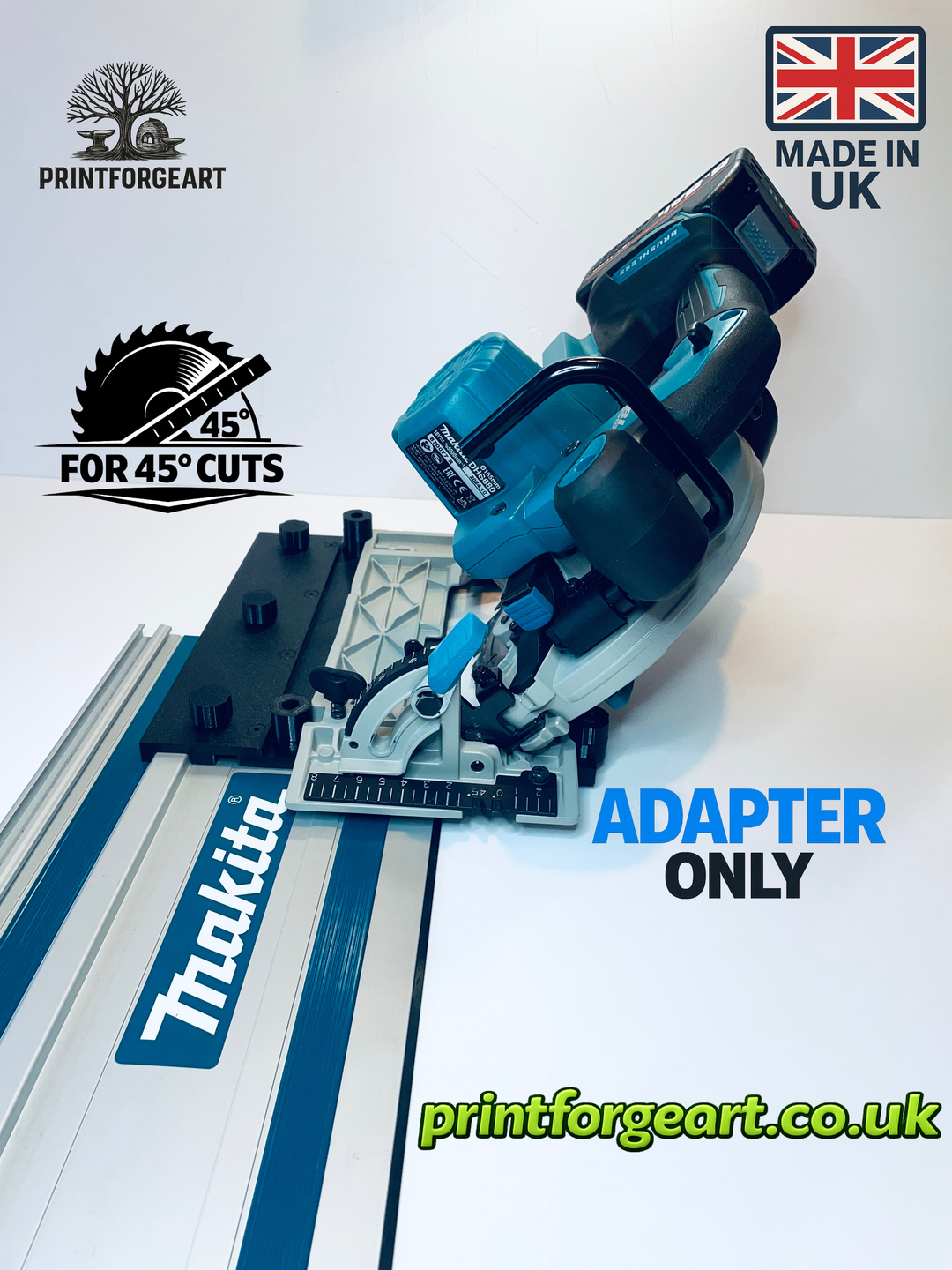 Makita DHS680 DHS680Z Circular Saw Guide Rail Adapter for Makita Guide Rail Track 45° Cutting Version